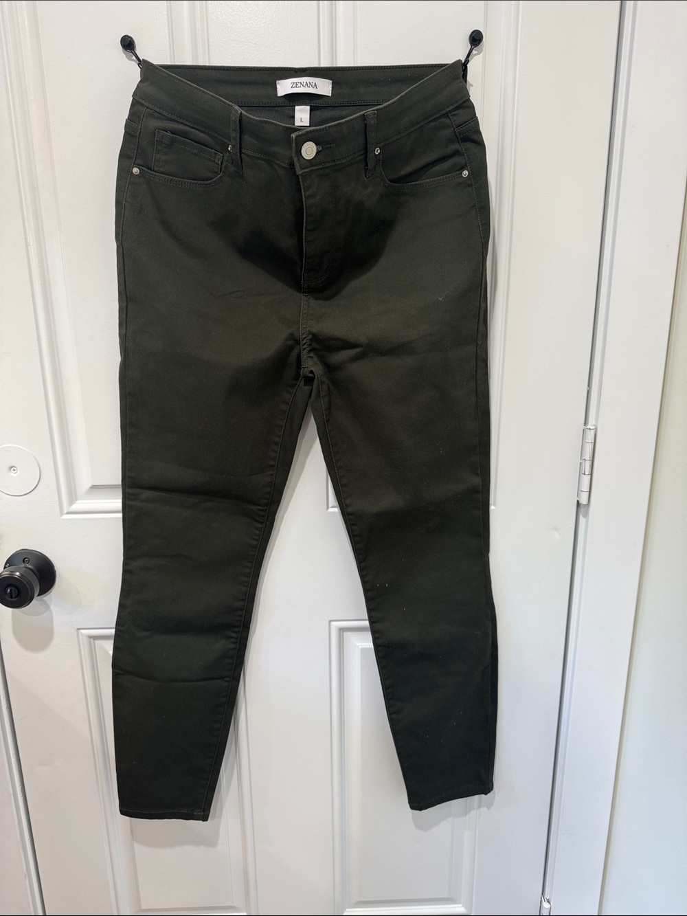 Zenana Outfitters Dark Olive Skinny Jeans
